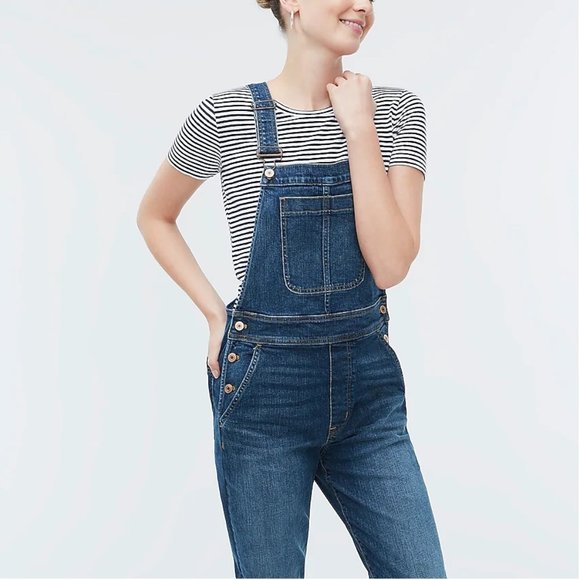 J. Crew Denim Overall Jumpsuit In Indigo Blue NEW - Picture 3 of 4